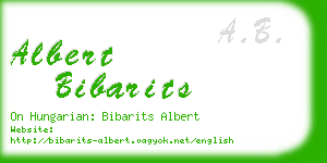 albert bibarits business card